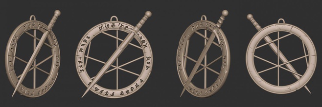 sword runes keychain pendant 3d print model - Mito3D