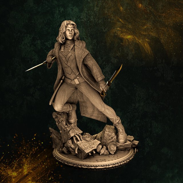 Sylvie heykel Kadın Loki Thor Ragnarok Yenilmezler kahraman kız süper Demir Adam hayret Asgard gök gürültüsü Sanat minyatürler figürinler heykeller tanrılar dc 3D print model - Mito3D