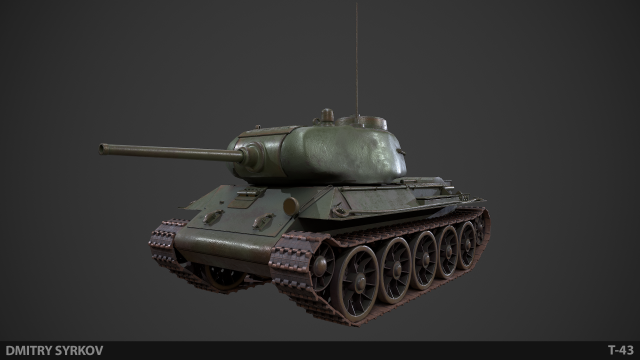 t 43 serbatoio militare guerra worldoftanks 34 44 3D print model - Mito3D