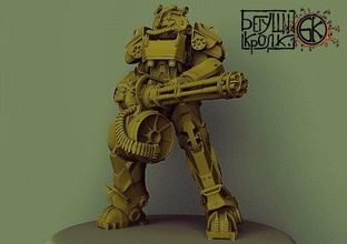 t-60 armor minifallout 4 scale 2 3d print model in figurines 3dexport fallout game hero character robot ironman power minihelmet protection exoskeleton knight ruins armored rifle nuclear friends 3d print model - Mito3D