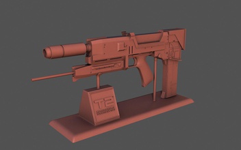 t-800 plasma rifle 3d printing toy skynet cyborg terminator robotic gun guns weapon weapons print 3d print model - Mito3D