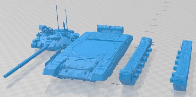 t-90 tank printable micro scale war model hobby rc 3D print model - Mito3D