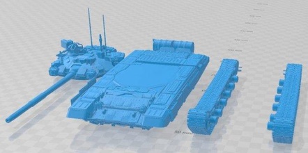 t 90 tanque imprimível micro escala guerra modelo passatempo rc 3d print model - Mito3D