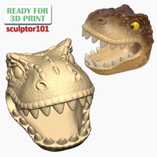 t-rex gadget box 3d sculpting printable model free decor tyrannosaurus dinosaur creature ancient animal nature beast art sculptures 3d print model - Mito3D
