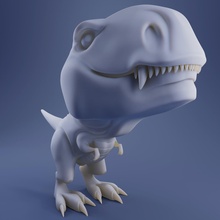 t-rex rexi - 3d print model in monsters & creatures 3dexport animal beast printable toy games monster fantasy rpg miniature creature cute zbrush giant cartoon fictional dinosaur toys board-games 3d print model - Mito3D