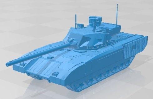t14 armata printable tank automotive diorama modeling hobby solid scale model 3d print model - Mito3D