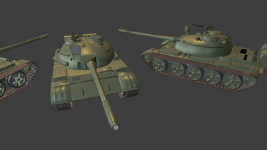 t 55 tanques 3d impresión modelo in vehículo 3dexport guerra trueno guau sorprende modelos modelado juguete blindado panzerkampfwagen 3d print model - Mito3D