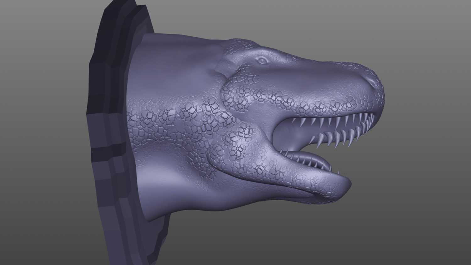 t rex cabeza trofeo dinosaurio dino los dinosaurios trex el de la pared 3D print model - Mito3D