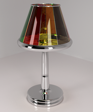 table lampe chrome coloré verre 3d print model - Mito3D