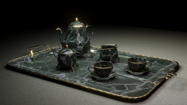 Geschirr Tasse Tee Teekanne Keramik Haushaltswaren Porzellan Innere Küche 3D print model - Mito3D