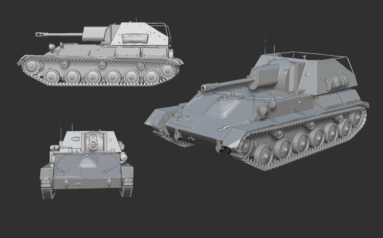 Panzer su-76m tank panzer - Spielzeug Spiel 3D print model - Mito3D