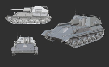 tanque de su-76m panzer los juguetes juego 3d print model - Mito3D
