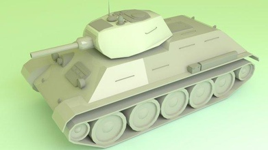 tank t34 3d model in 3dexport worldwar russia ussr scale china war 1942 3d print model - Mito3D