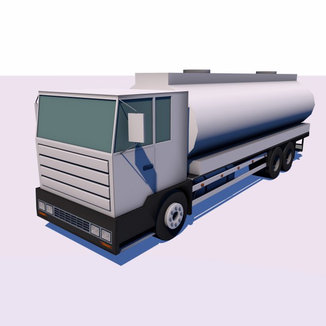 tanque caminhão isolado Entrega veículo carro branco reboque frete envio Remessa 3D print model - Mito3D