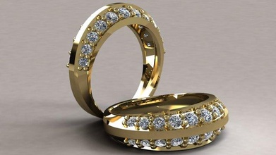 tapered ring jewerlly jewelry jewellery diamond gem gold golden silver solitary rings 3d print model - Mito3D