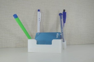 tarjetero y porta lapiceros free 3d print model in office 3dexport holder pen card oficina 3d print model - Mito3D