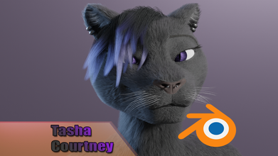 tasha courtney panther anthro fur furry animal mammal blender cycles girl woman character 3d print model - Mito3D