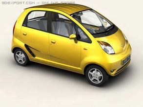 tata nano base lx 2009 2010 peuples voiture véhicule émission mini passagers carbone empreinte porte 3d print model - Mito3D