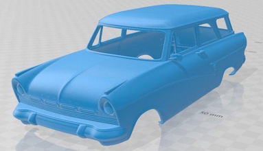 taunus kombi 1957 printable body car 3d print model in automotive 3dexport slot scalextric tamiya rc miniz hobby micro 3d print model - Mito3D