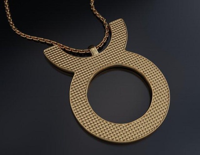 taurus pendant necklaces may april bull earth chain necklace gold silver jewellery jewelry signs symbols constellation horoscope fashion keychain astrology zodiac 3d print model - Mito3D