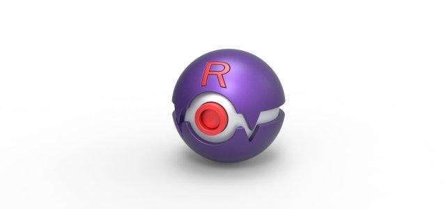 equipo cohete pelota viajes pokebola pokemon concepto envase anime juguete impresión imprimible equiporocketball Equipo Rocket 3d print model - Mito3D