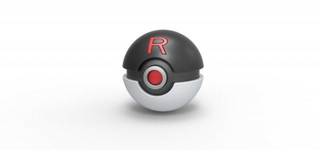 equipo cohete pelota pokebola pokemon concepto envase anime juguete impresión imprimible equiporocketball Equipo Rocket 3d print model - Mito3D
