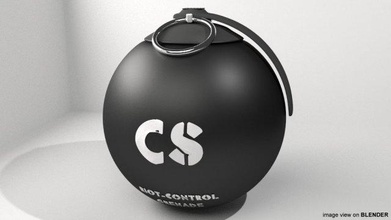 lágrima gas granada alboroto controlar pirotécnico aerosol fumar non lethal esfera 3d print model - Mito3D