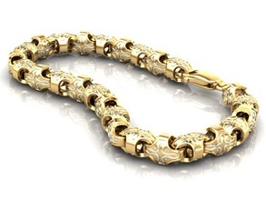 teat gold bracelet 3d print model in bracelets 3dexport chain luxury shining silver lock fashion 3dprintable jewellery platinum man 3d print model - Mito3D