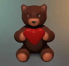 teddy bear valentines 3d print model in animals 3dexport zbrush nature 3d print model - Mito3D