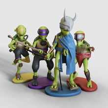 teenager mutant ninja schildkröten figuren tmnt 3d modell spielzeuge 3dexport figur statuette spielzeug bildhauerei pbr grün blau gelb lila 3d print model - Mito3D