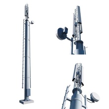 telecommunication tower 3d model in environment 3dexport cell telecommunications phone broadcast communications cellular antenna industrial factory power plant cable radio machine 5g 4g 3g architectural 3d print model - Mito3D