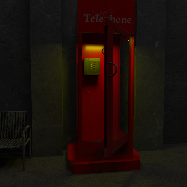 telefon kabinett 3d modell ausstellungsstück 3dexport telefonkabine anruf straßenkabinett straße anrufkabinett realkabinett pbr 3D print model - Mito3D