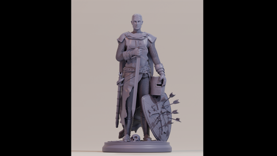 templar warrior - templario 3d print model in figurines 3dexport 3dprint soldado soldier medieval miniature collectible 3dmodel design printable figurine miniatures 3d print model - Mito3D