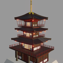 tempio 3d modello in punti riferimento 3dexport giapponese cina giappone anime coreano architettura classico miscelatore 3d print model - Mito3D