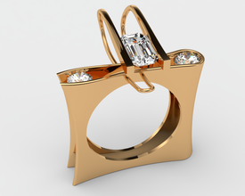 Spannring bedruckbar ist Schmuck gold Silber diamond Juwel Hochzeit engagement gem Platin genial finger Mode ruby Saphir brillant 3d print model - Mito3D