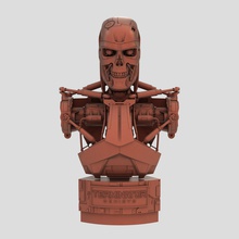 terminator genisys t-800 bust 3d print model in sci-fi 3dexport character skynet cyborg endoskeleton machine robot skull robotic printing printable 3d print model - Mito3D