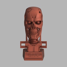 terminador genisys t 800 cráneo busto 3d impresión modelo in sci fi 3dexport skynet cyborg máquina robot robótico 3d print model - Mito3D