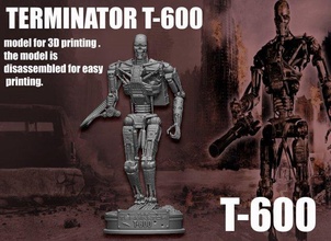 terminator 600 3d drucken modell figuren 3dexport t600 800 skynet cyborg maschine roboter statue miniaturen arnold schwarzenegger connor cameron filme 3d print model - Mito3D