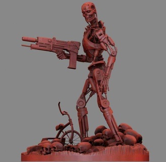 terminator t-800 endoskeleton rekvizit t2 v2 monsters & creatures printer fdm sla robot apocalypse machine 3d printing print miniatures figurines robotic military 3d print model - Mito3D