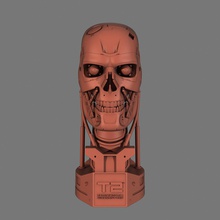 terminator t-800 skull bust 3d printing print model in figurines 3dexport skynet cyborg machine robot robotic 3d print model - Mito3D
