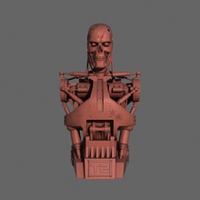 terminator 800 torso büste 3d drucken drucken modell sci fi 3dexport skynet cyborg maschine roboter schädel statue miniaturen 3d print model - Mito3D