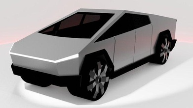 tesla cybertruck 3d modello in concetto 3dexport macchina miscelatore cicli eevee car veicolo raccogliere motore elon musk grigio futuristico futuro 3d print model - Mito3D