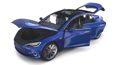 tesla modèle 2016 bleu intérieur iii châssis rendre mixeur obj dae fbx électrique voiture chargeur batterie véhicule sedan SUV awd p100d p90d 3d print model - Mito3D