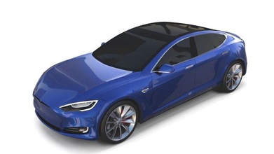 tesla model 2016 blue iii chassis interior render blender obj dae fbx electric car charger battery vehicle sedan suv awd p100d p90d 3d print model - Mito3D