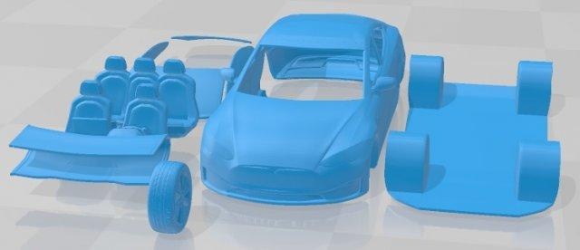 tesla modelo 2021 imprimible coche vehiculo automotor espacio scalextric Tamiya rc miniz pasatiempo micro 3d print model - Mito3D