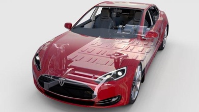 tesla modèle chassis interior tour p85 sport sedan électrique américain électricité vitesse vite voiture auto batterie performance intérieur châssis 3d print model - Mito3D