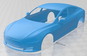 tesla modell druckbar körper wagen 3d drucken automobil 3dexport slot scalextric tamiya rc miniz hobby mikro elektrisch 3d print model - Mito3D