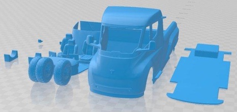 Tesla almak 2020 yazdırılabilir kamyon yuva ölçülü Tamiya rc miniz hobi mikro 3d print model - Mito3D