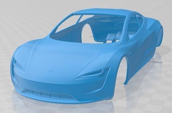 Tesla Roadster 2020 druckbar Körper Wagen Slot scalextric tamiya rc miniz Hobby Mikro 3d print model - Mito3D