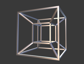 tesseract hypercube 3d model in 3dexport dimension cube mathematical symbol abstract abstraction sculpture printable decoration 3dprint futuristic math futurism art 3dprintable lowpoly stl blender 3d print model - Mito3D